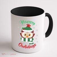 Owl Christmas Happy Owlidays Coffee Mug thumb 1