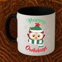 Owl Christmas Happy Owlidays Coffee Mug thumb 2