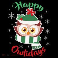 Owl Christmas Happy Owlidays Women's Hoodie thumb 2