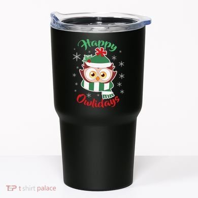 Owl Christmas Happy Owlidays Tumbler