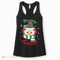 Owl Christmas Happy Owlidays Women's Tank Top thumb 0