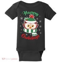 Owl Christmas Happy Owlidays Baby Bodysuit thumb 0