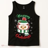 Owl Christmas Happy Owlidays Tank Top thumb 2