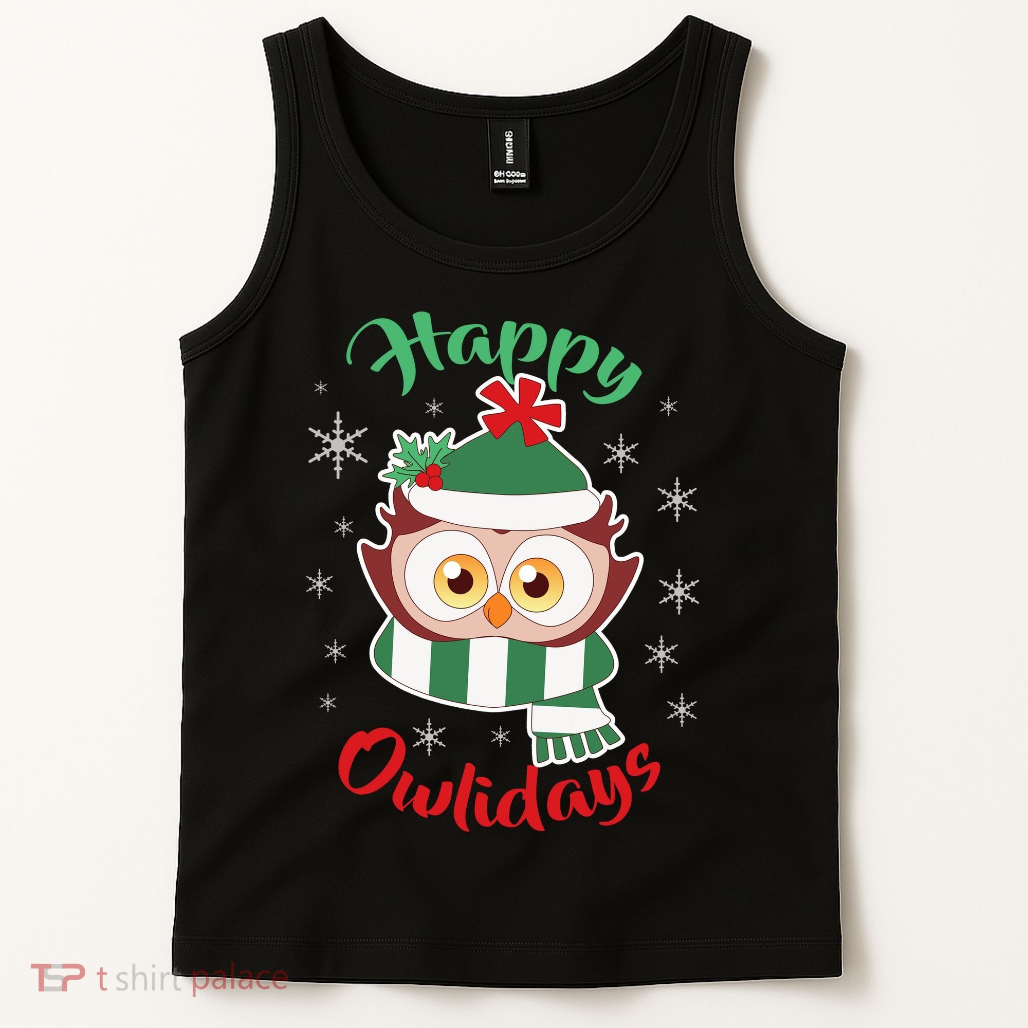 Owl Christmas Happy Owlidays Tank Top