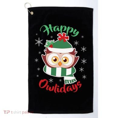 Owl Christmas Happy Owlidays Golf Towel