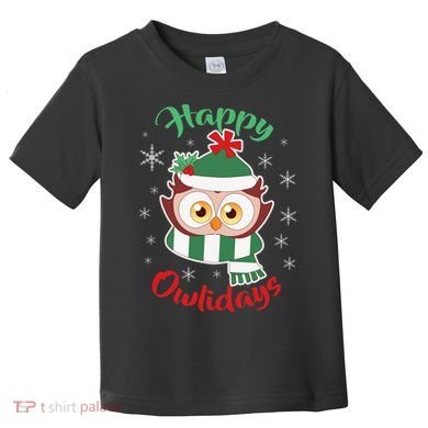 Owl Christmas Happy Owlidays Toddler T-Shirt