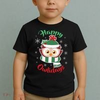 Owl Christmas Happy Owlidays Toddler T-Shirt thumb 2