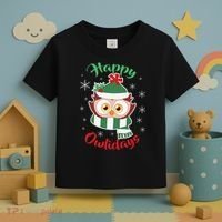 Owl Christmas Happy Owlidays Toddler T-Shirt thumb 3