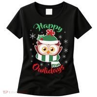Owl Christmas Happy Owlidays Women's T-Shirt thumb 0