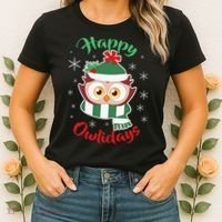 Owl Christmas Happy Owlidays Women's T-Shirt thumb 2