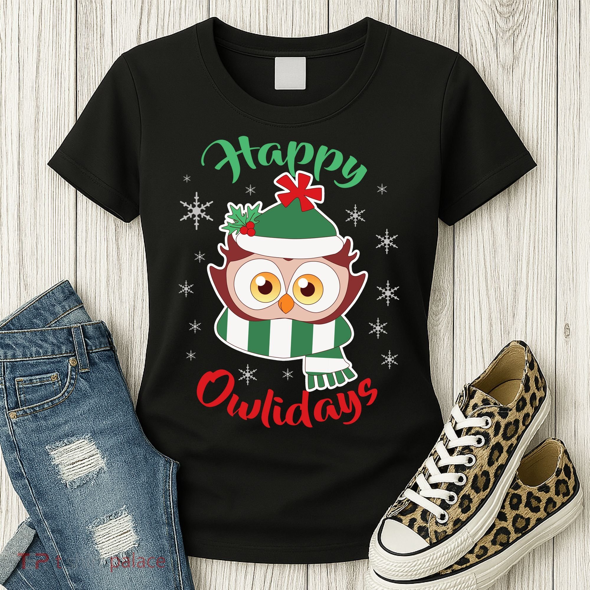 Owl Christmas Happy Owlidays Women's T-Shirt