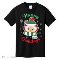 Owl Christmas Happy Owlidays Kids T-Shirt thumb 0