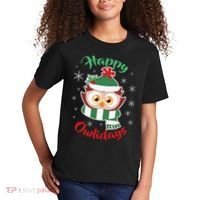 Owl Christmas Happy Owlidays Kids T-Shirt thumb 2
