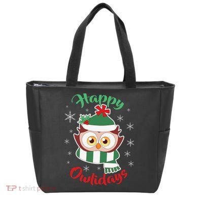 Owl Christmas Happy Owlidays Tote Bag