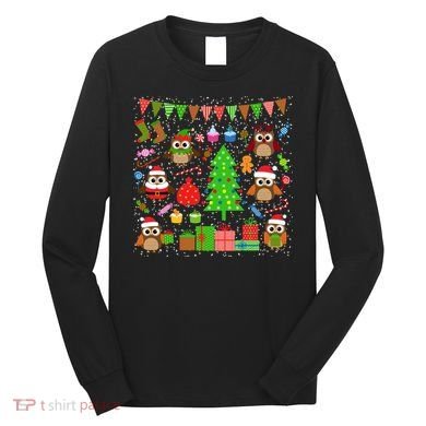 Owl Christmas Party Mashup Long Sleeve Shirt