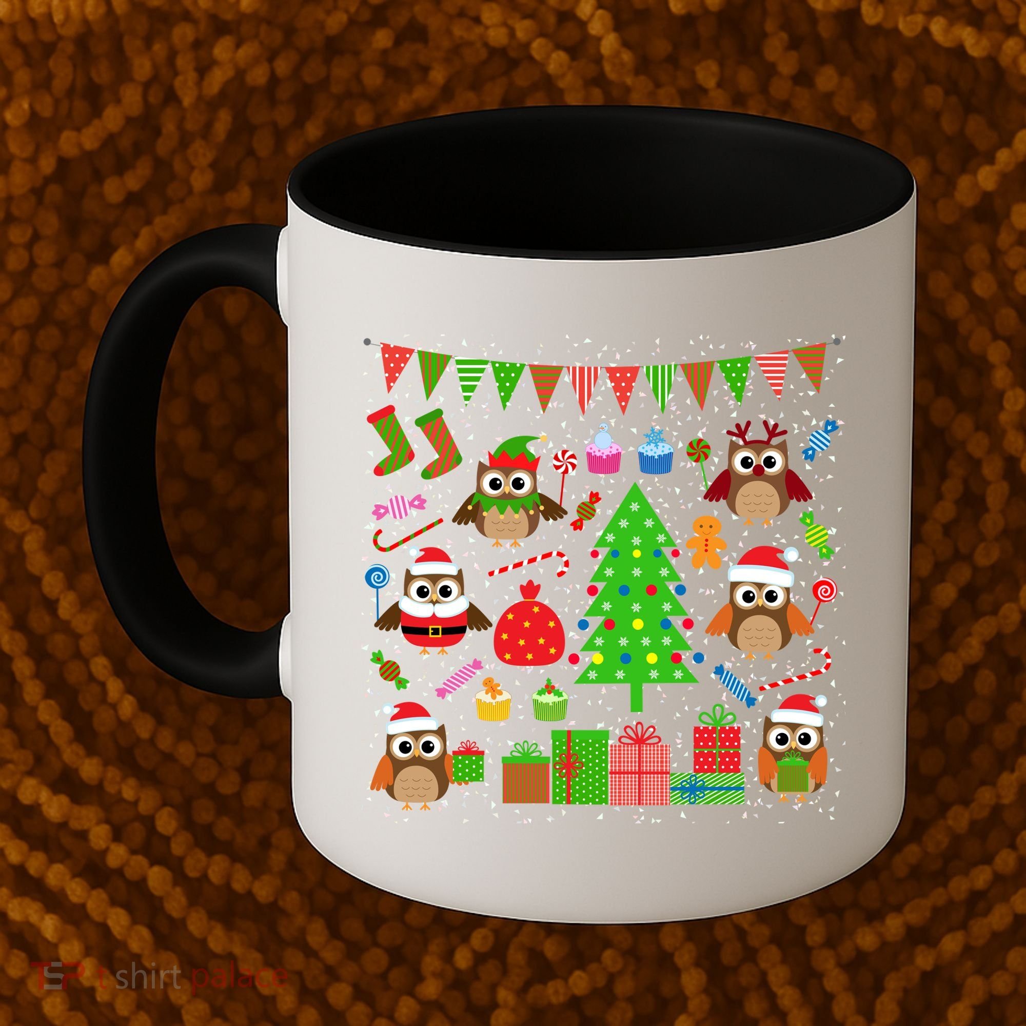 Owl Christmas Party Mashup Coffee Mug