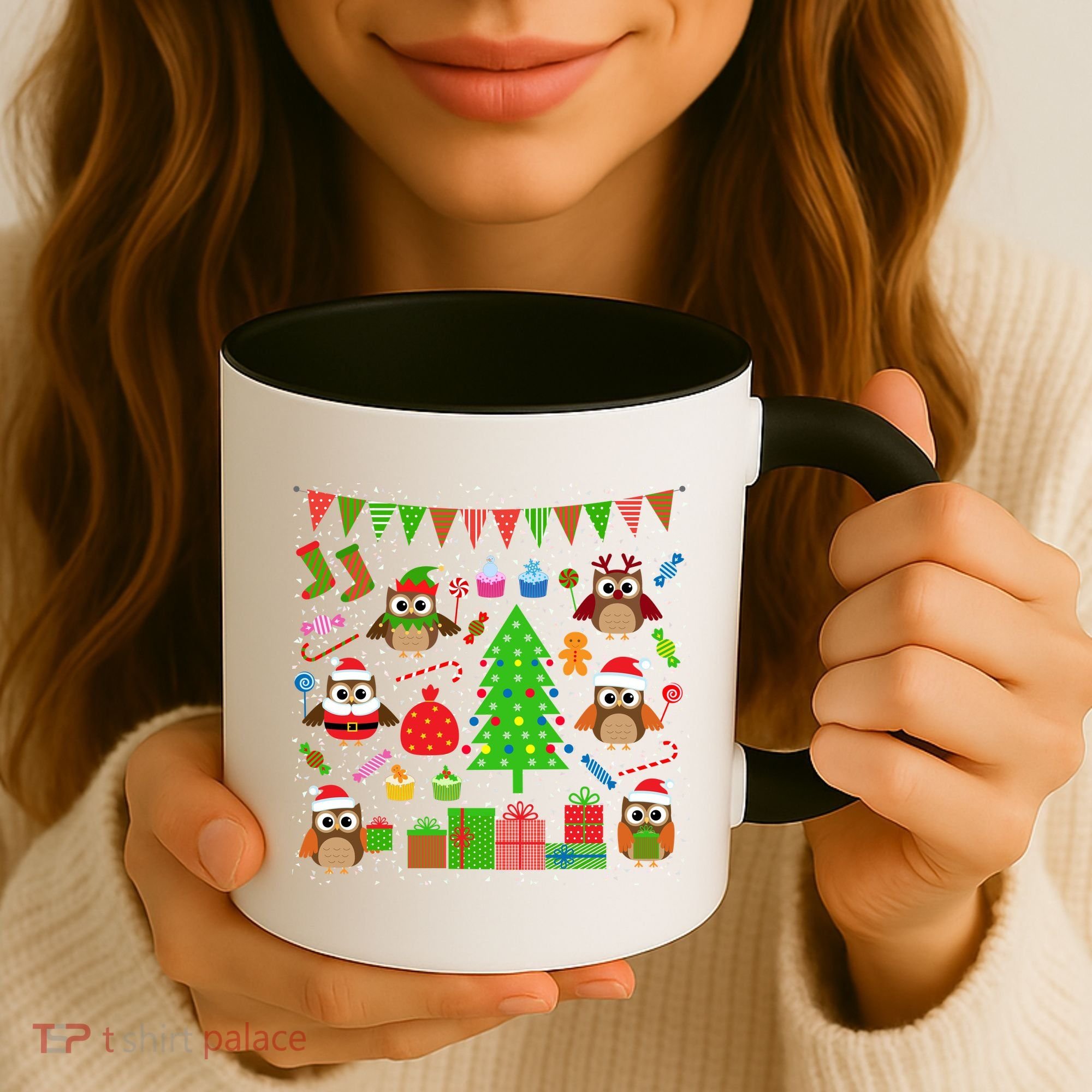 Owl Christmas Party Mashup Coffee Mug