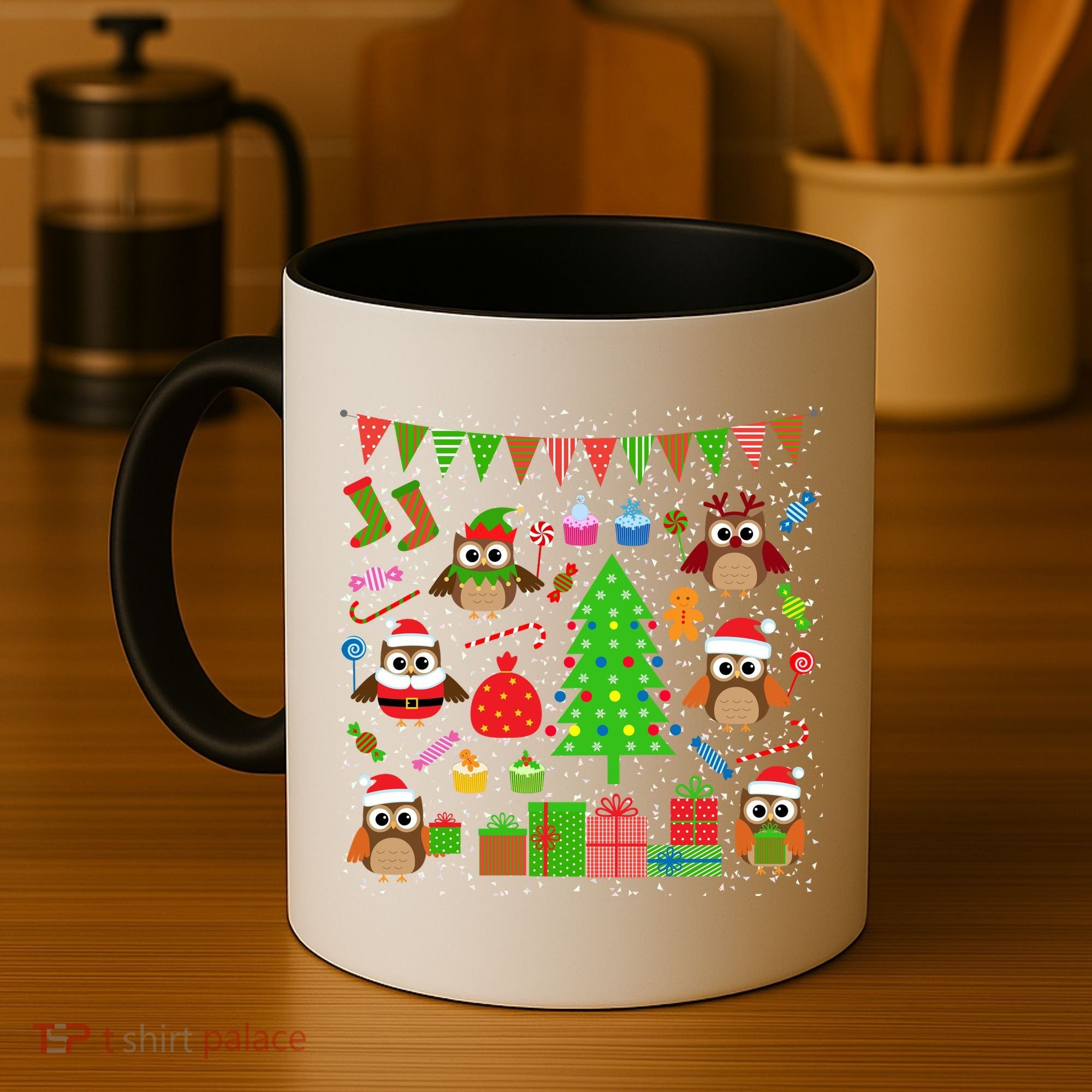 Owl Christmas Party Mashup Coffee Mug
