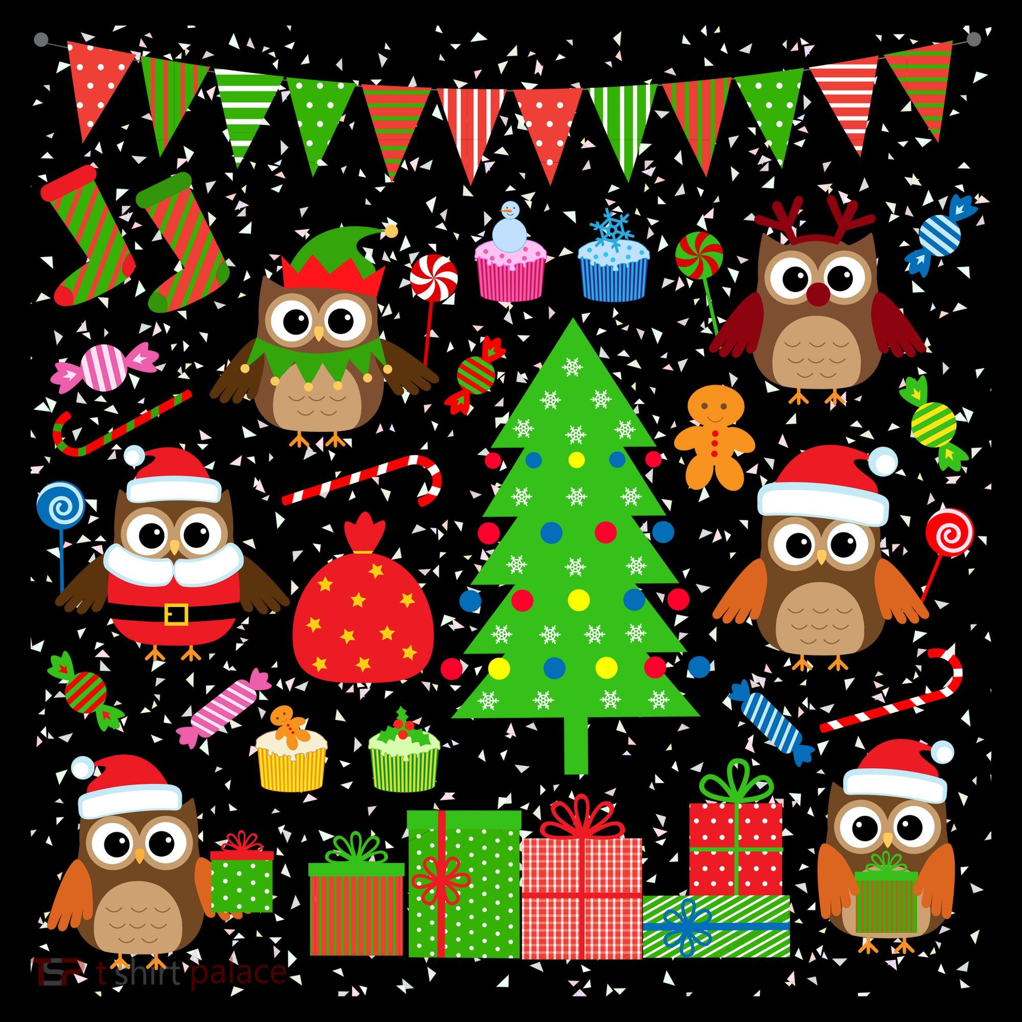 Owl Christmas Party Mashup Women's Hoodie