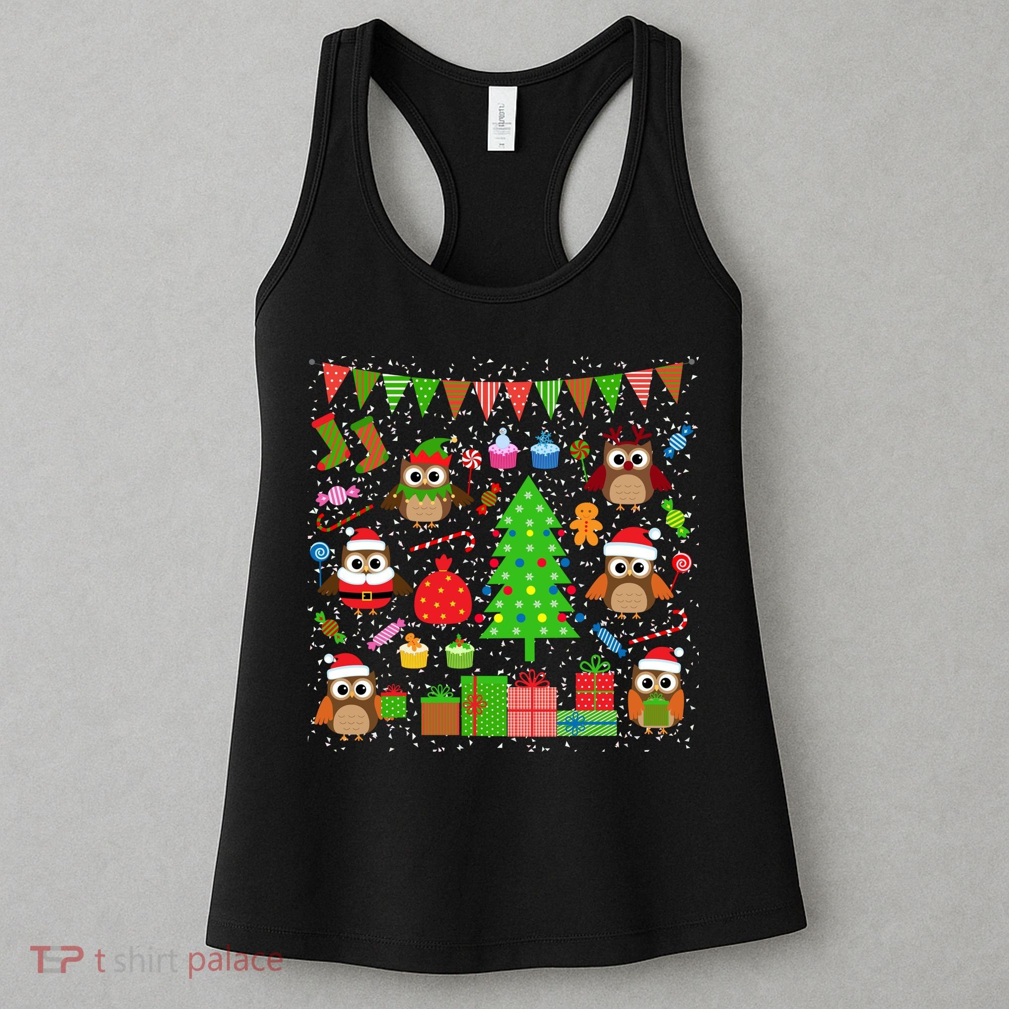 Owl Christmas Party Mashup Women's Tank Top