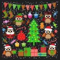 Owl Christmas Party Mashup Hat thumb 2