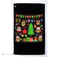 Owl Christmas Party Mashup Golf Towel thumb 0