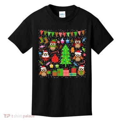 Owl Christmas Party Mashup Kids T-Shirt