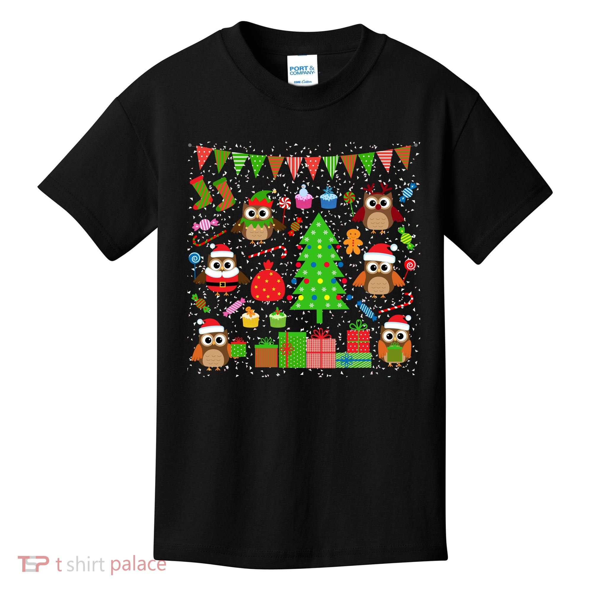 Owl Christmas Party Mashup Kids T-Shirt