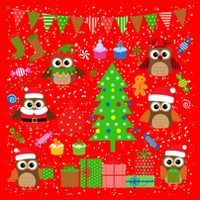 Owl Christmas Party Mashup Santa Hat thumb 1