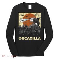 Orcazilla Whale Lover Ocean Marine Biologist Whales Long Sleeve Shirt thumb 0