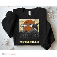 Orcazilla Whale Lover Ocean Marine Biologist Whales Sweatshirt thumb 2