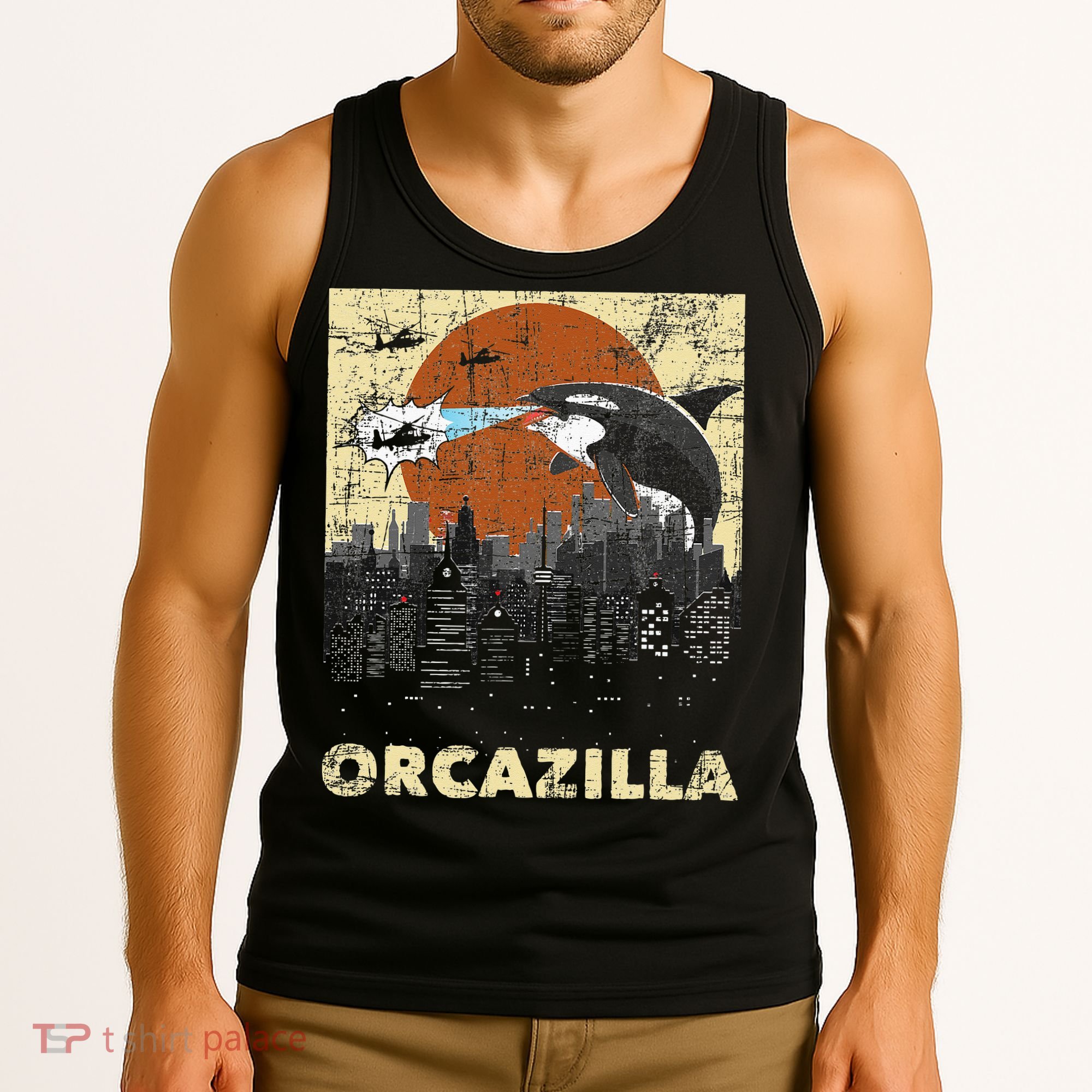 Orcazilla Whale Lover Ocean Marine Biologist Whales Tank Top