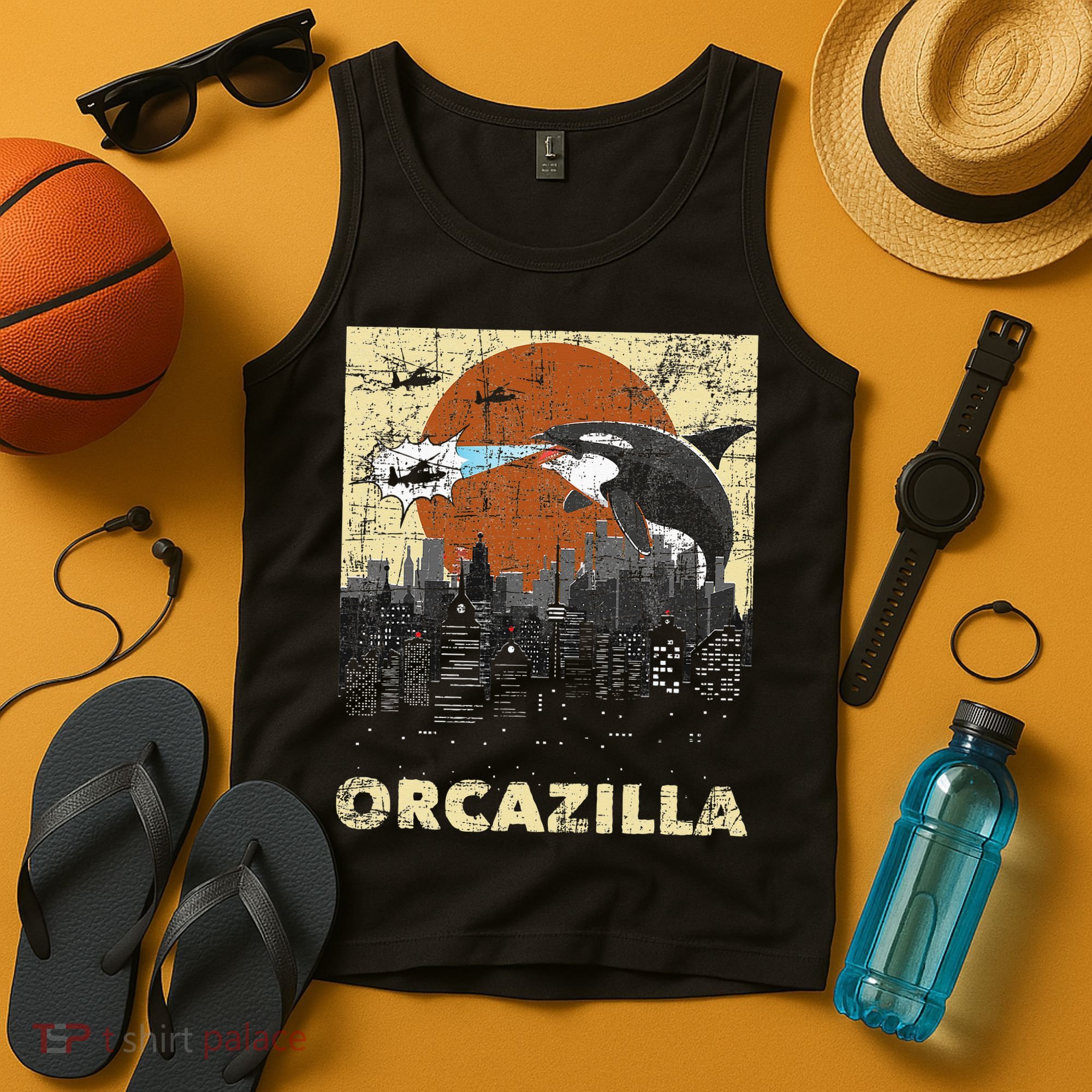 Orcazilla Whale Lover Ocean Marine Biologist Whales Tank Top
