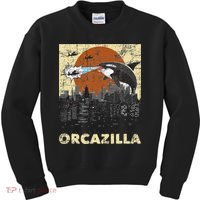 Orcazilla Whale Lover Ocean Marine Biologist Whales Kids Sweatshirt thumb 0