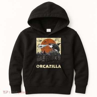 Orcazilla Whale Lover Ocean Marine Biologist Whales Kids Hoodie