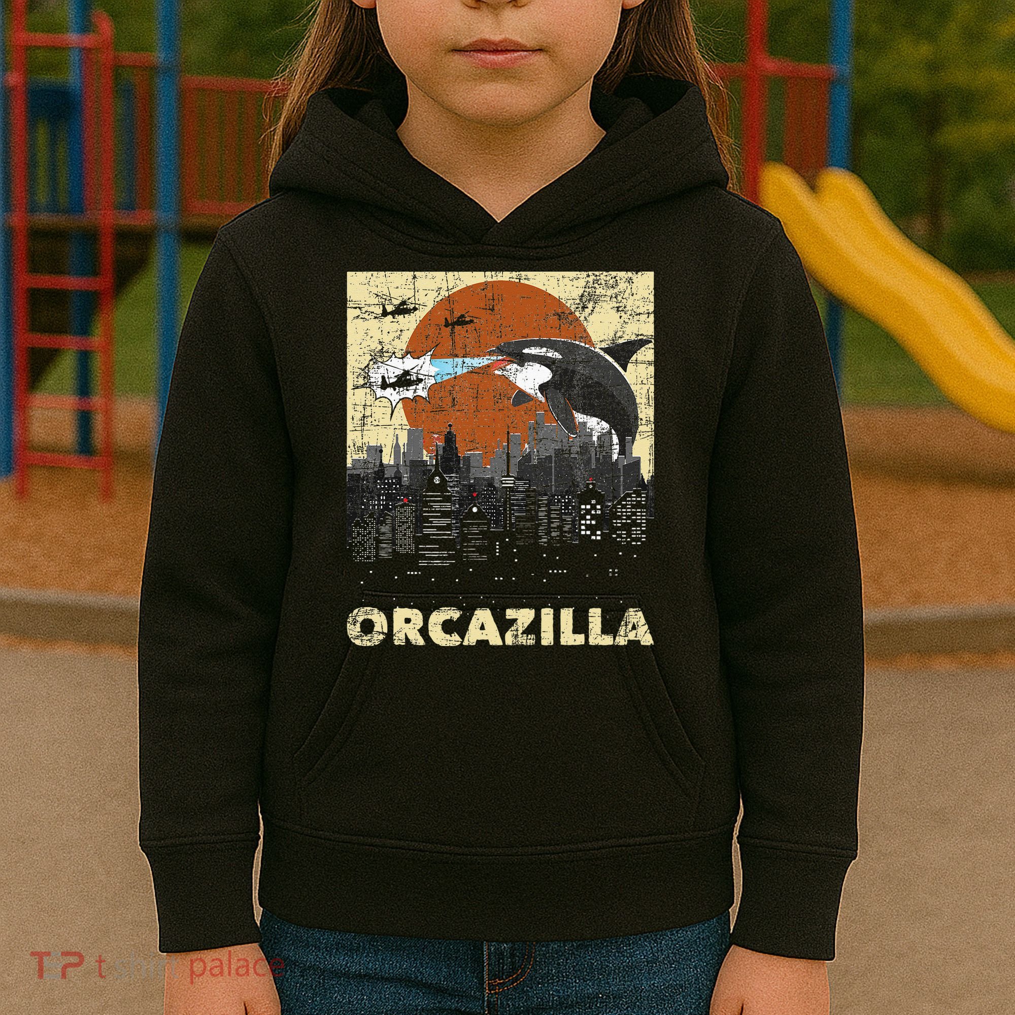 Orcazilla Whale Lover Ocean Marine Biologist Whales Kids Hoodie