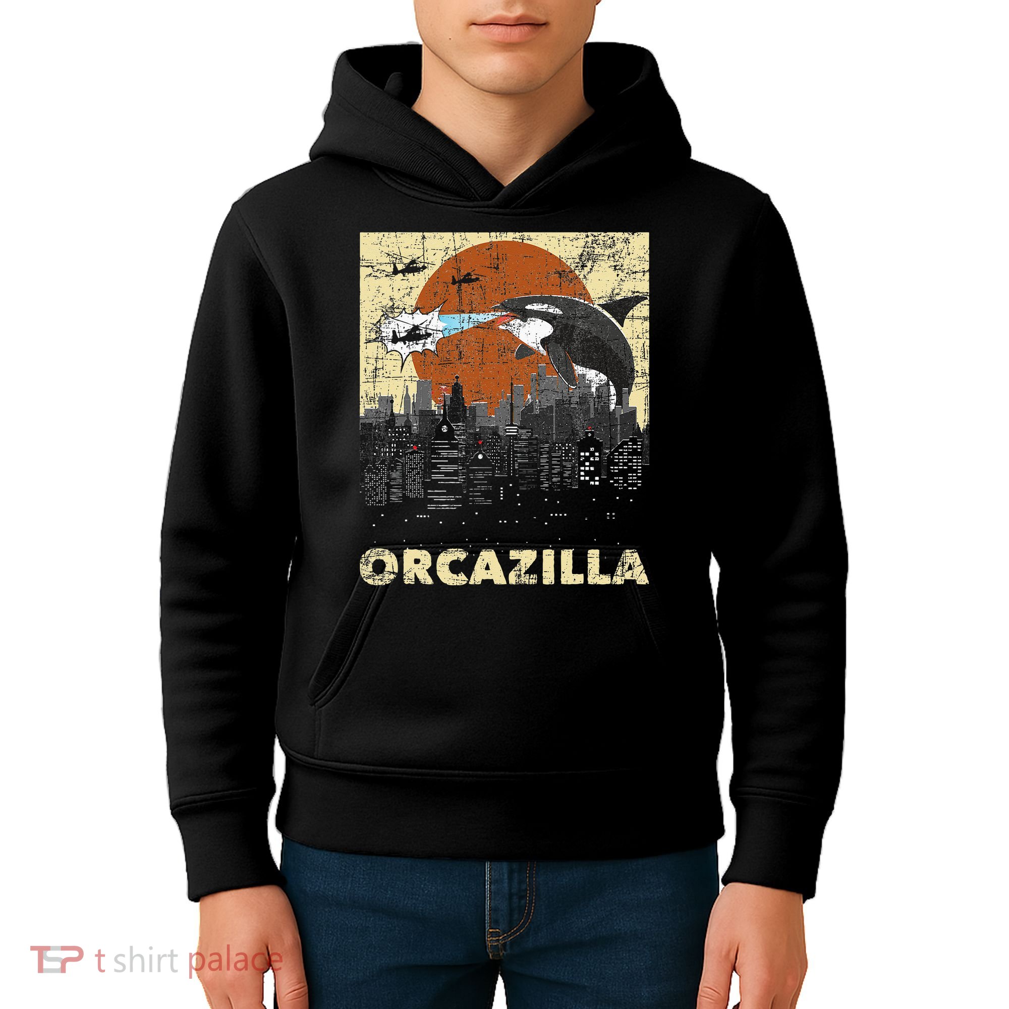 Orcazilla Whale Lover Ocean Marine Biologist Whales Kids Hoodie