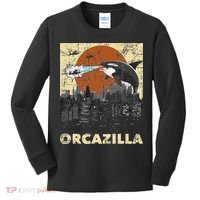 Orcazilla Whale Lover Ocean Marine Biologist Whales Kids Long Sleeve Shirt thumb 0