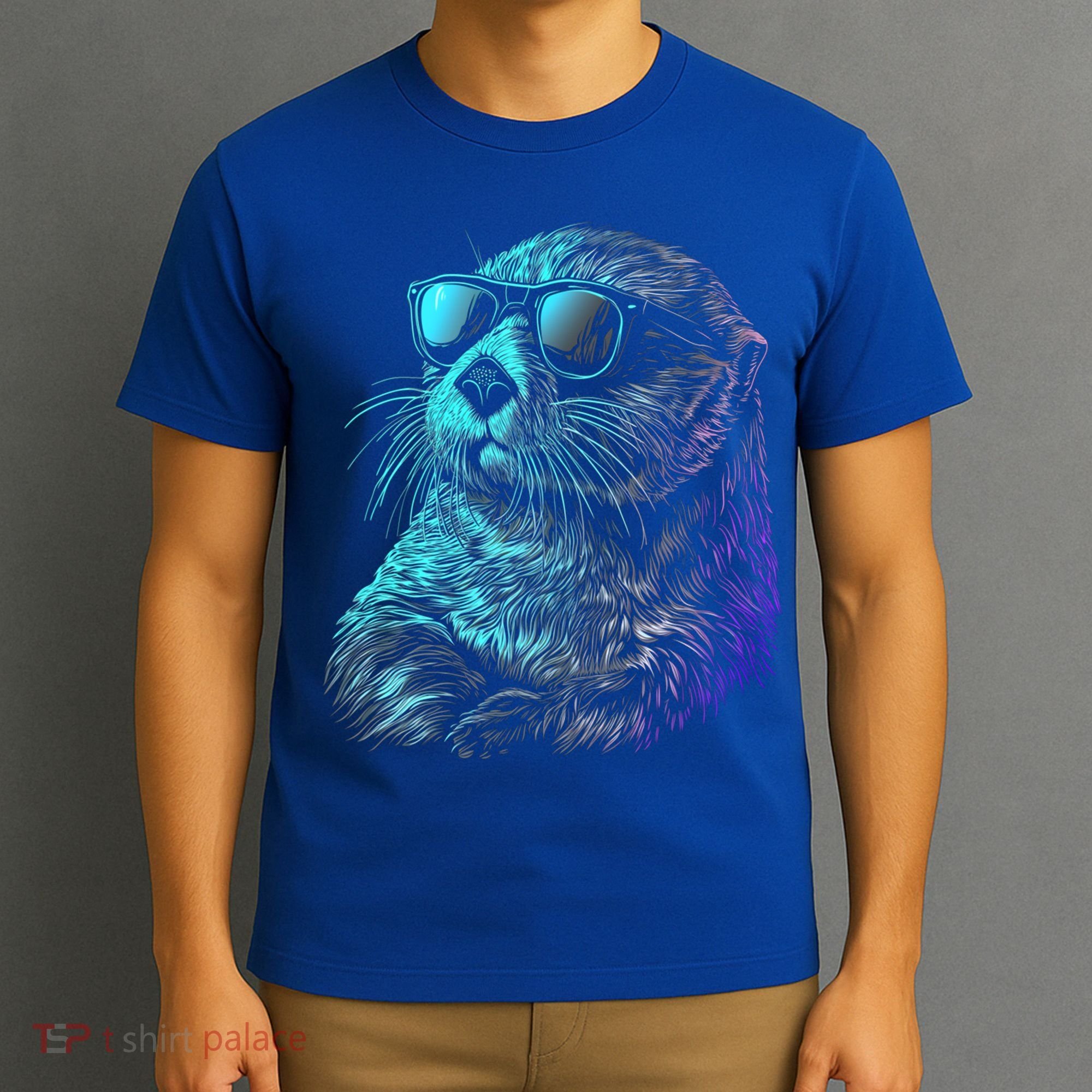 Otter Wearing Sunglasses Funny Cute Animal Sea Otter Lover Funny Gift T-Shirt