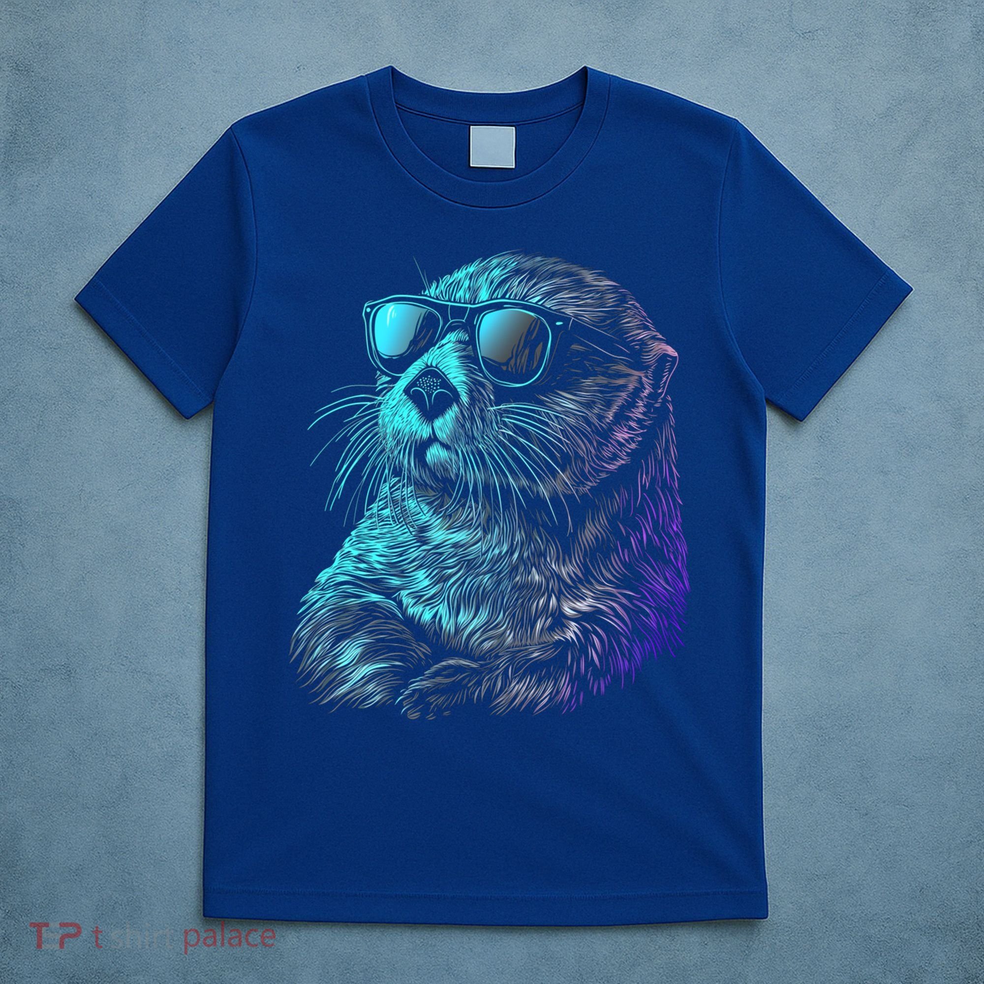 Otter Wearing Sunglasses Funny Cute Animal Sea Otter Lover Funny Gift T-Shirt