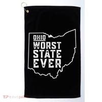 Ohio Worst State Ever Gift Golf Towel thumb 0