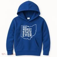 Ohio Worst State Ever Gift Kids Hoodie thumb 0
