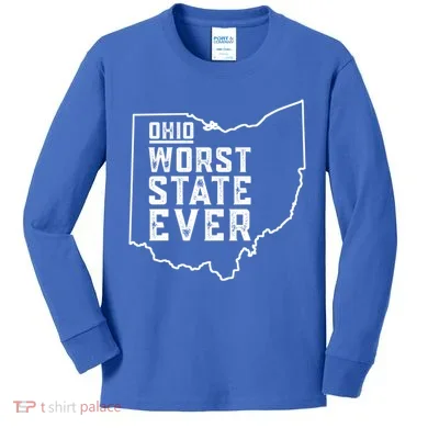 Ohio Worst State Ever Gift Kids Long Sleeve Shirt