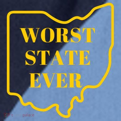 Ohio Worst State Raglan Baseball Sleeve Shirt