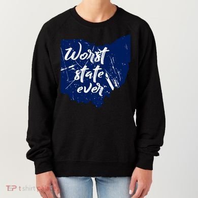 Ohio Worst State Ever Distressed Women's Sweatshirt