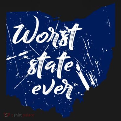 Ohio Worst State Ever Distressed Tie-Dye Long Sleeve Shirt