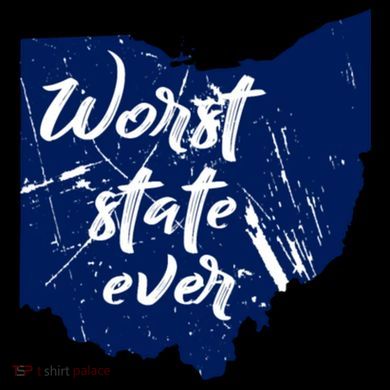 Ohio Worst State Ever Distressed Kids Colorblock Raglan Jersey