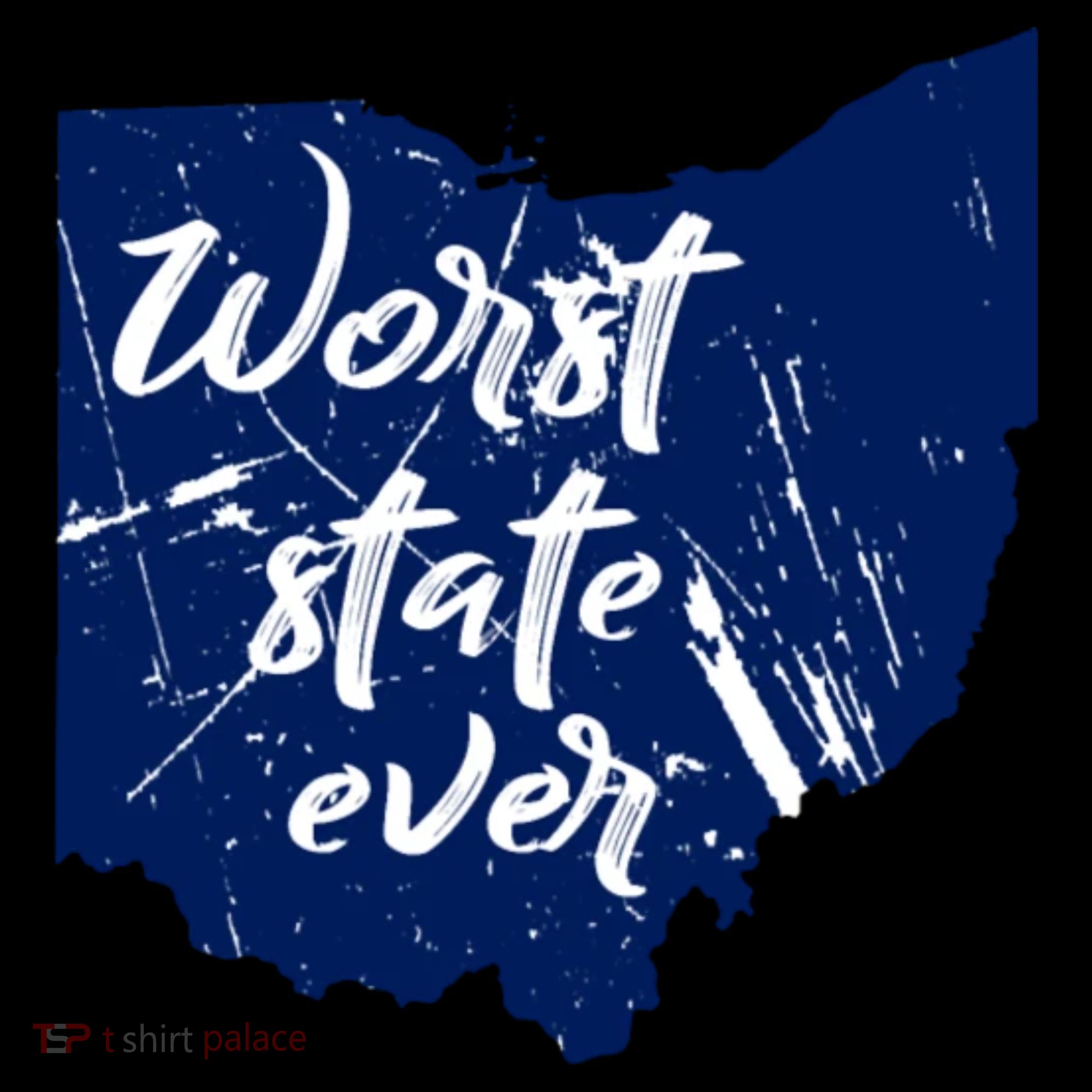 Ohio Worst State Ever Distressed Kids Colorblock Raglan Jersey