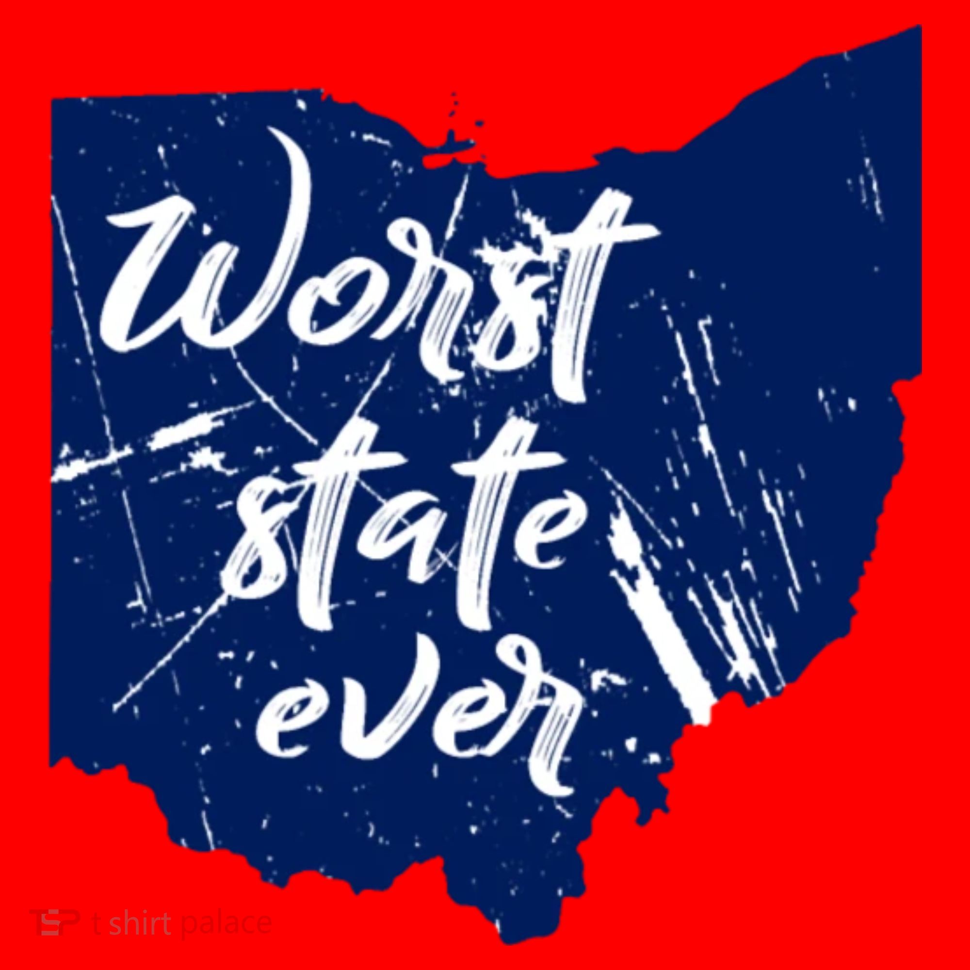 Ohio Worst State Ever Distressed Santa Hat