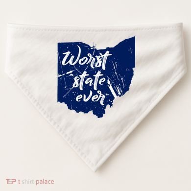 Ohio Worst State Ever Distressed USA-Made Doggie Bandana